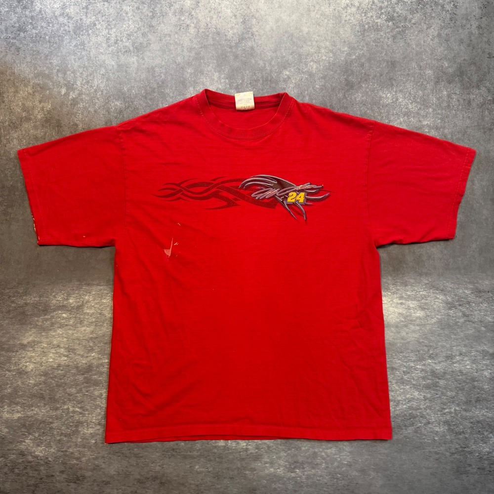 VTG 2005 Jeff Gordon 24 T Shirt Mens Large Red NASCAR Chase Authentics Tribal
